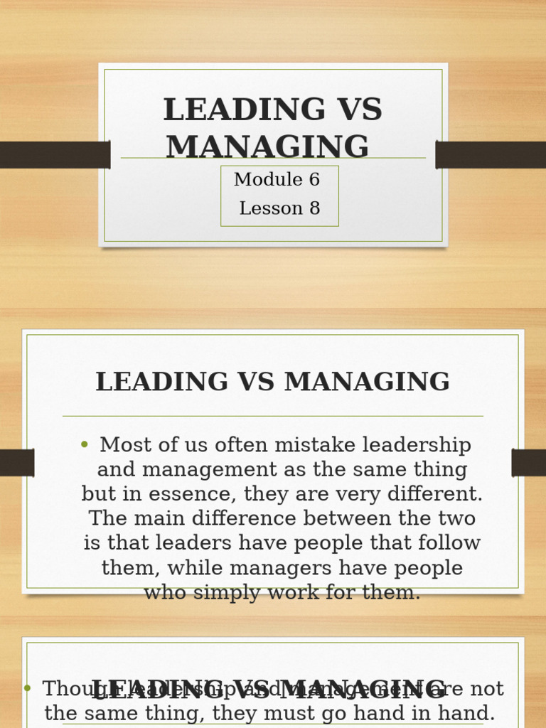Leadership vs Management Explained | PDF | Goal | Cognitive Science
