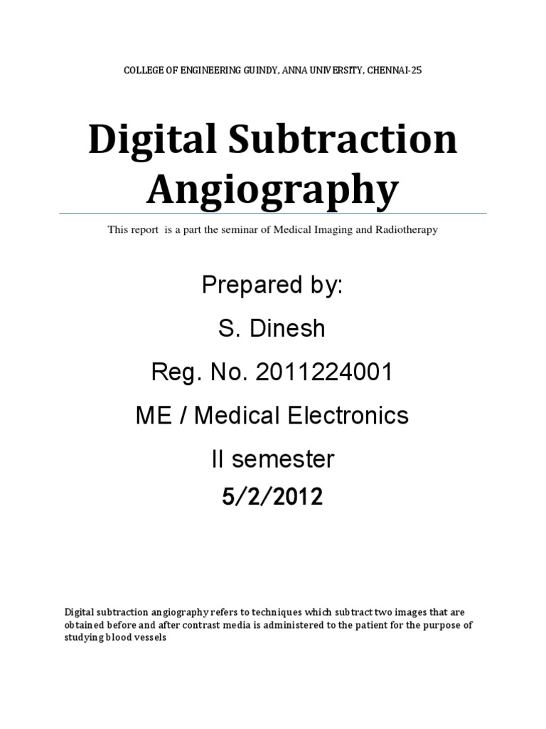 DSA Print Out | PDF | Angiography | Analog To Digital Converter