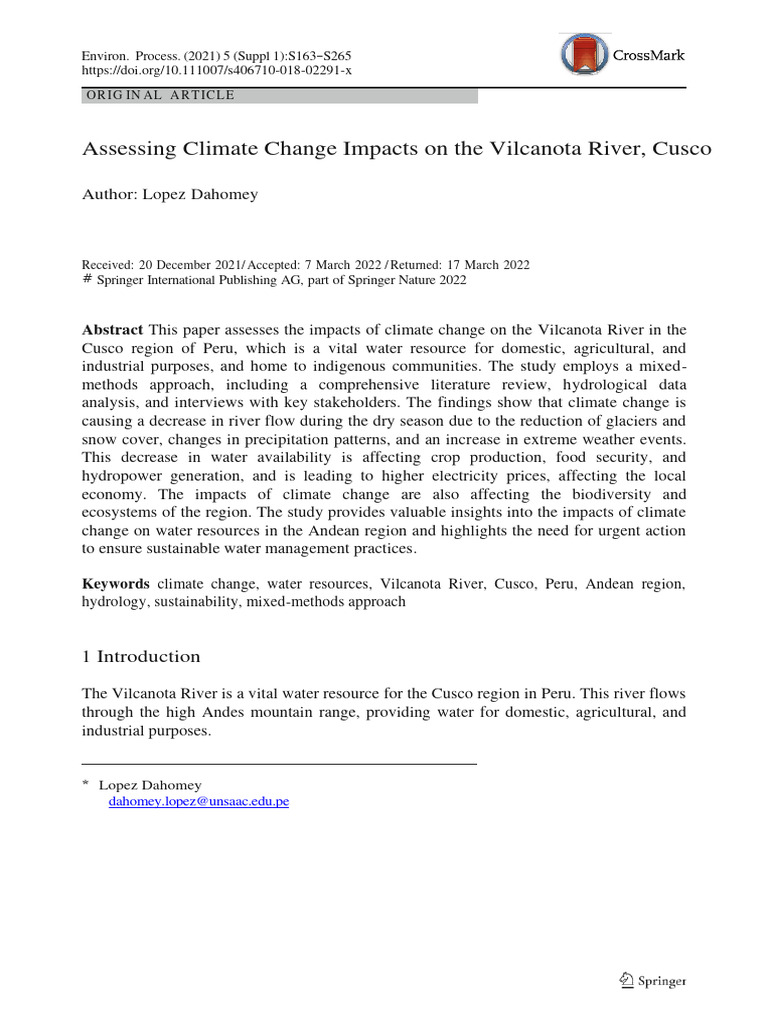 Assessing Climate Change Impacts On The | PDF | Climate Change | Water ...