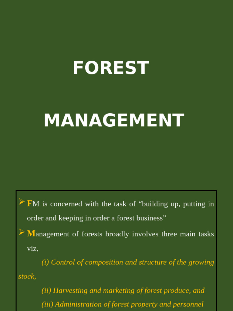 Forest Management | PDF