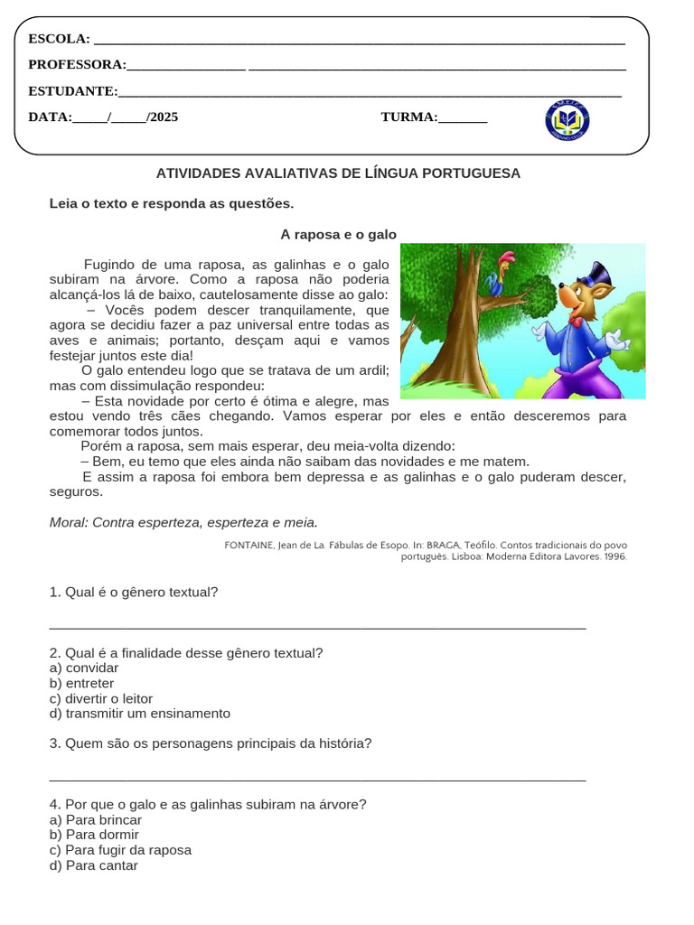 Atividades de Língua Portuguesa para Alunos | PDF | Aniversários