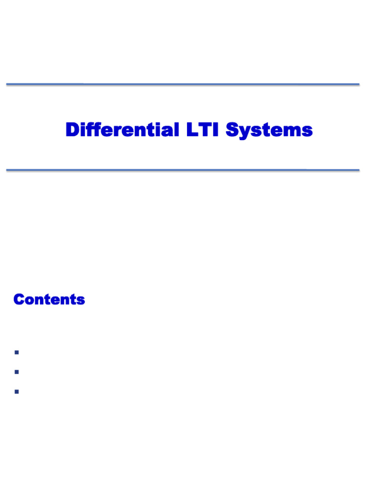 Understanding Differential LTI Systems | PDF | Equations | Computer ...