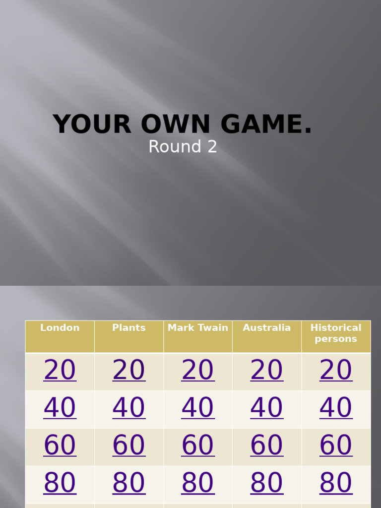Your Own Game 2 | PDF