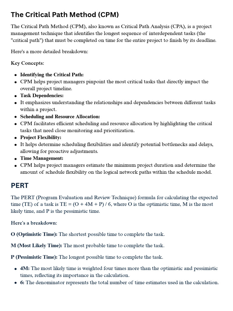 Understanding the Critical Path Method | PDF