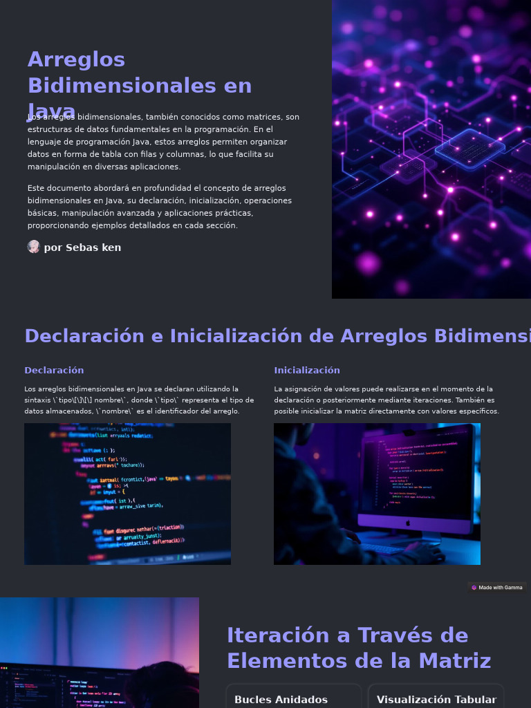 Arreglos Bidimensionales en Java | PDF | Matriz (Matemáticas) | Java ...