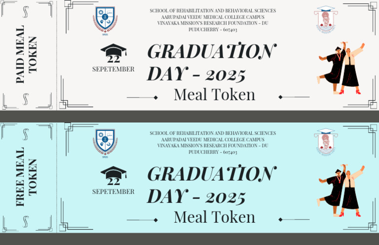 Graduation Day 2025 Meal Tokens | PDF