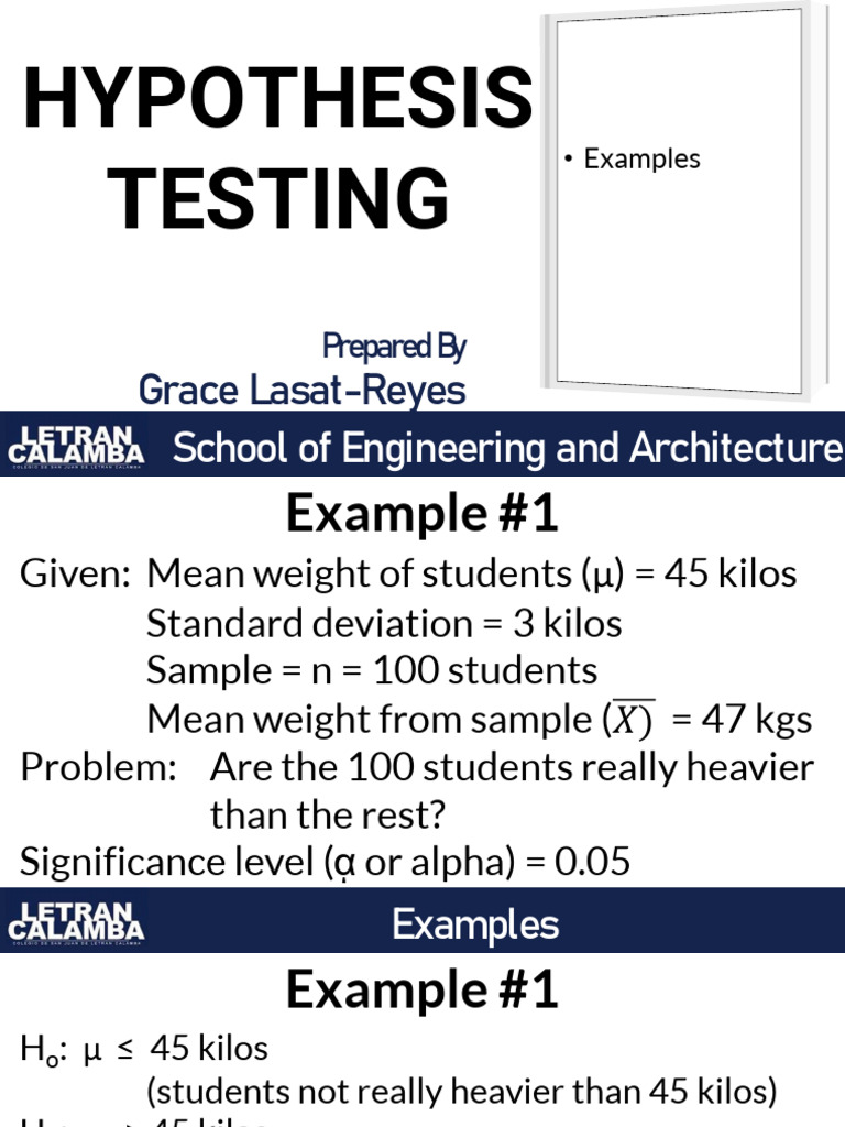 Hypothesis Testing Examples and Solutions | PDF | Inference | Research ...
