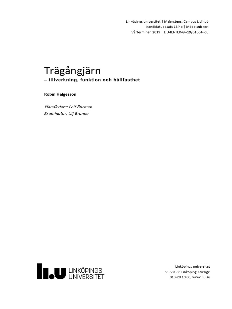 Trägångjärn RHelgesson | PDF