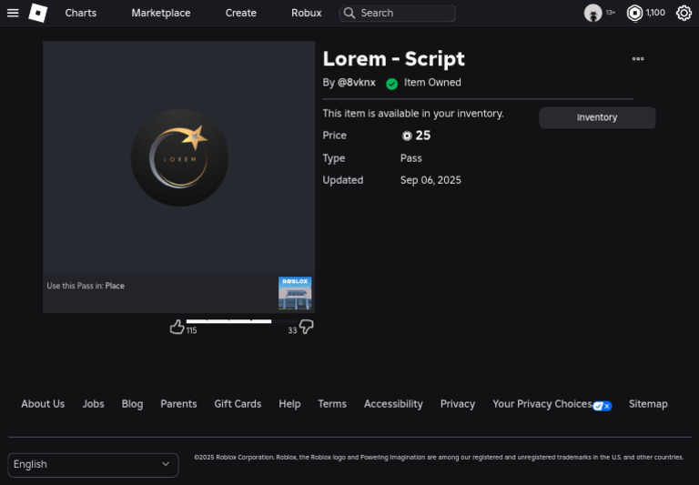 Lorem - Script - Roblox | PDF