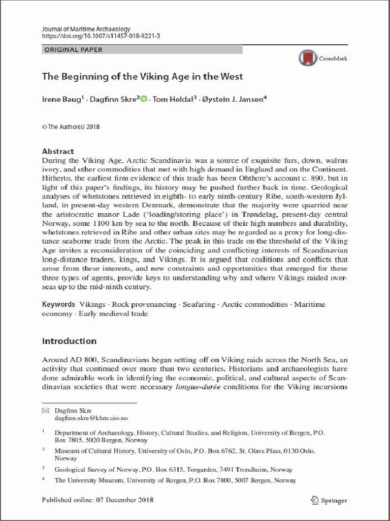 The Beginning of the Viking Age in the W | PDF | Vikings | Scandinavia