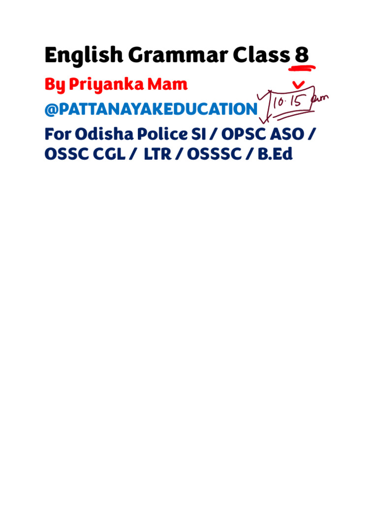 Class 8 English Grammar Exercises | PDF