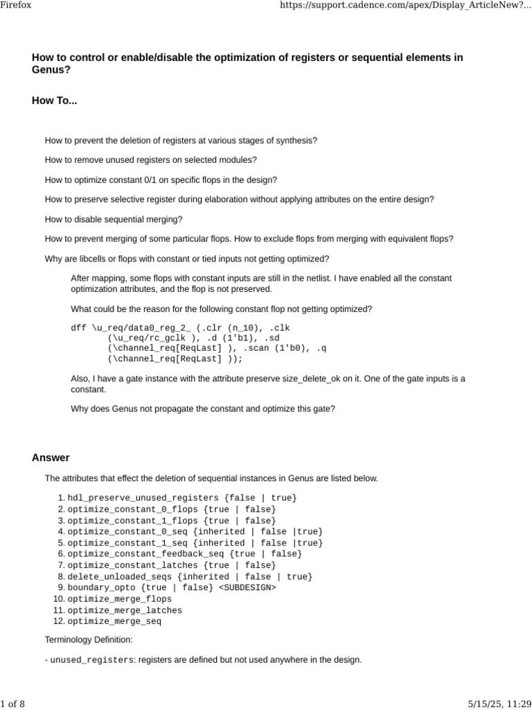 Register Optimization Techniques in Genus | PDF | Electronic ...