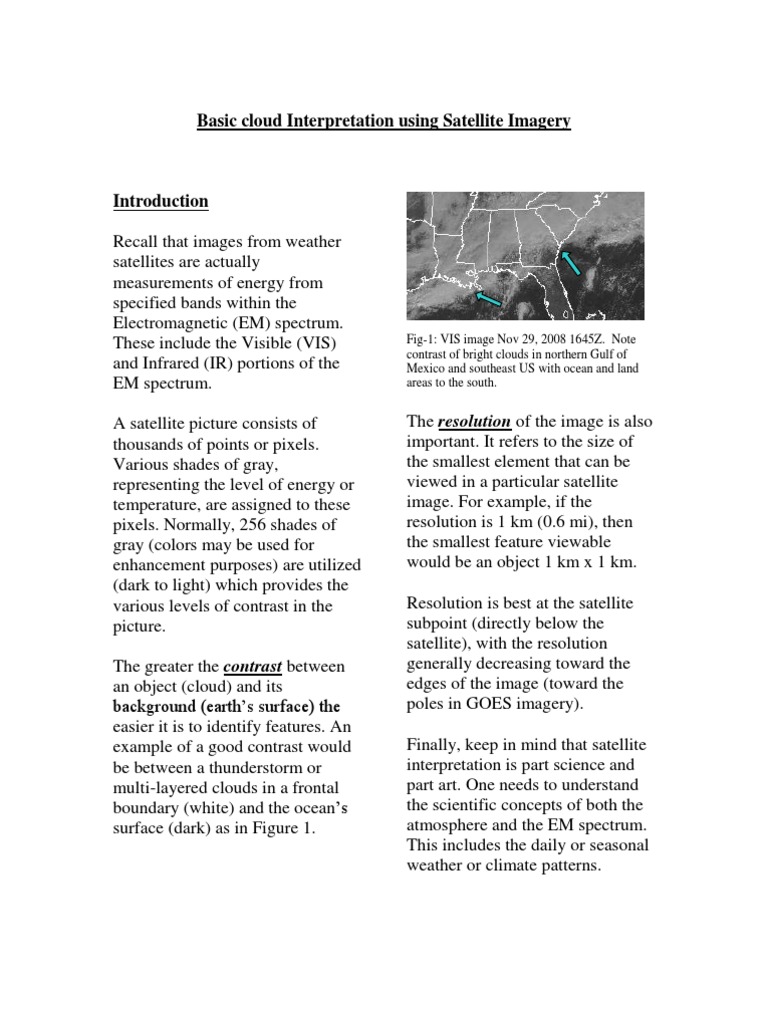 Basic Cloud Interpretation Using Satellite Imagery Pdf Cloud Infrared