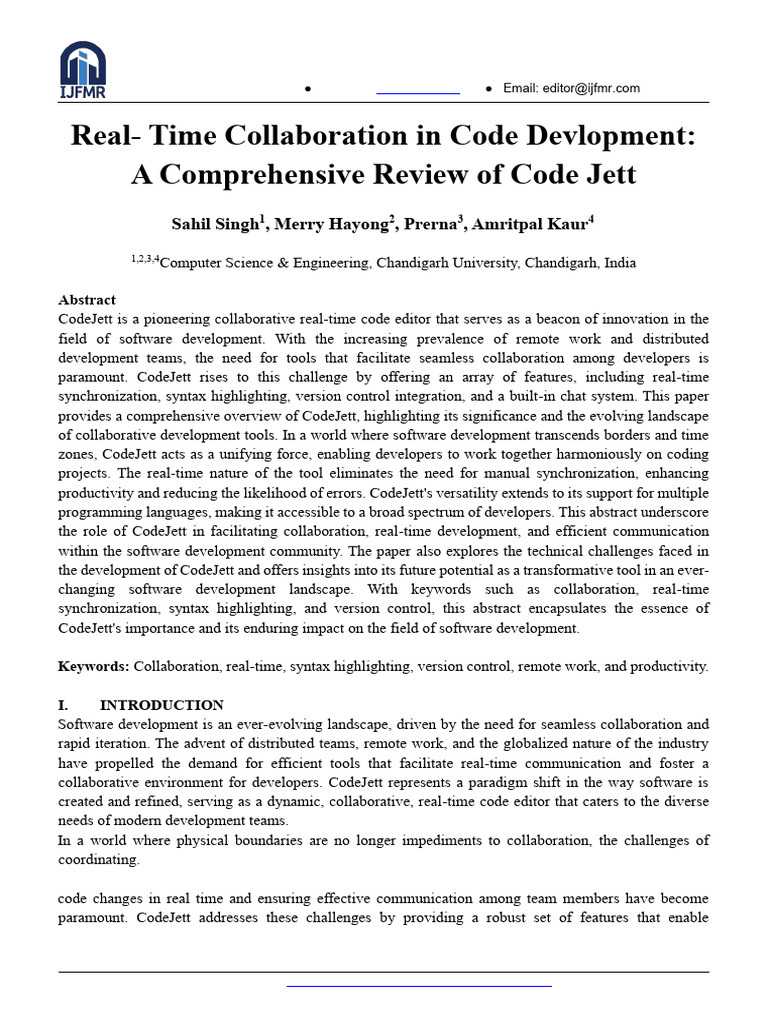 CodeJett: Real-Time Code Collaboration Tool | PDF | Computer Security ...