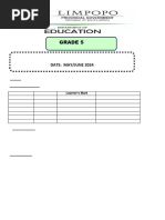 Grade 5 Term 2 Math Test 2024 | PDF | Mathematics