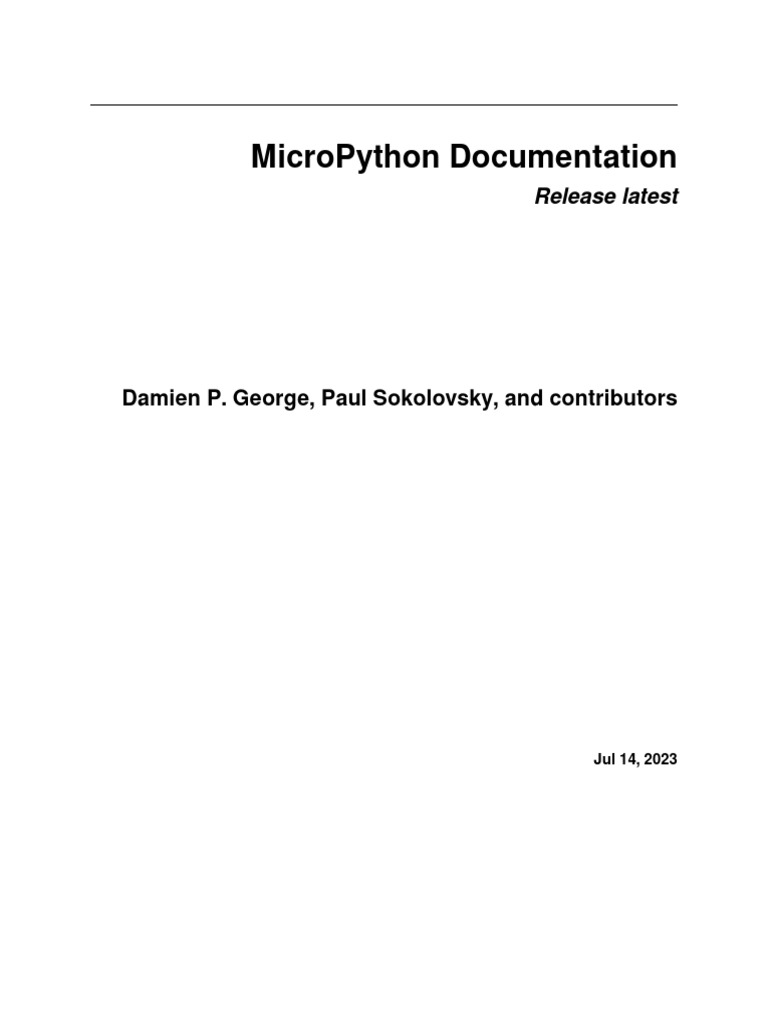 MicroPython Libraries and Features Guide | PDF | Python (Programming ...