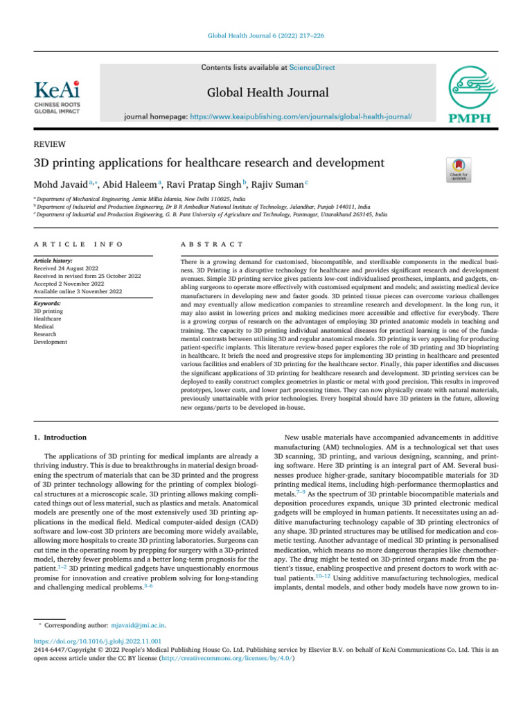3D Printing in Healthcare: Innovations and Applications | PDF | 3 D ...