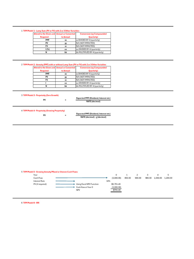 TVM Models for Financial Calculations | PDF | Present Value | Net ...