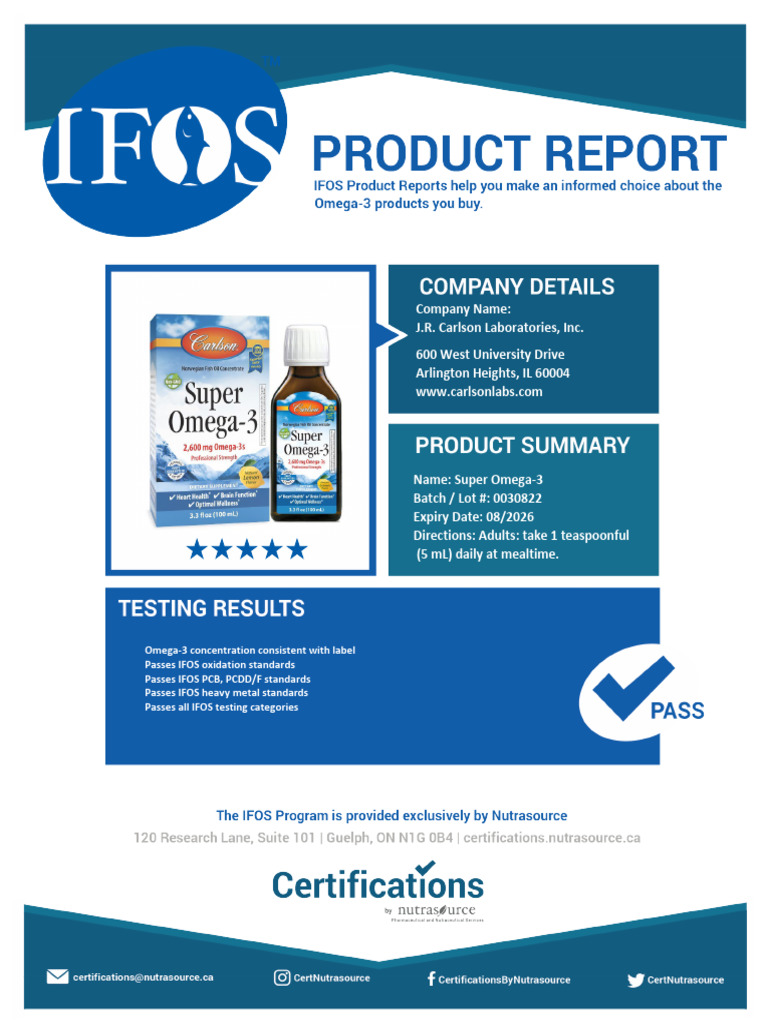 Puori O3 IFOS Compliance Report | PDF