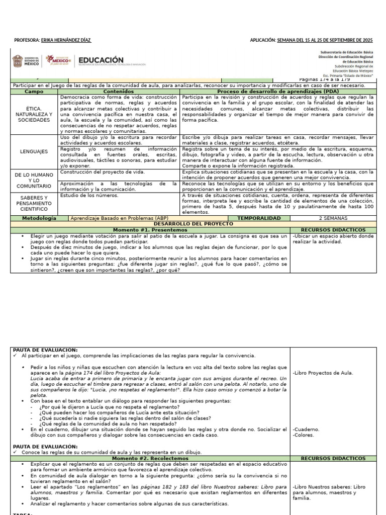 Importancia del Reglamento en el Aula | PDF | Salón de clases | Escuelas