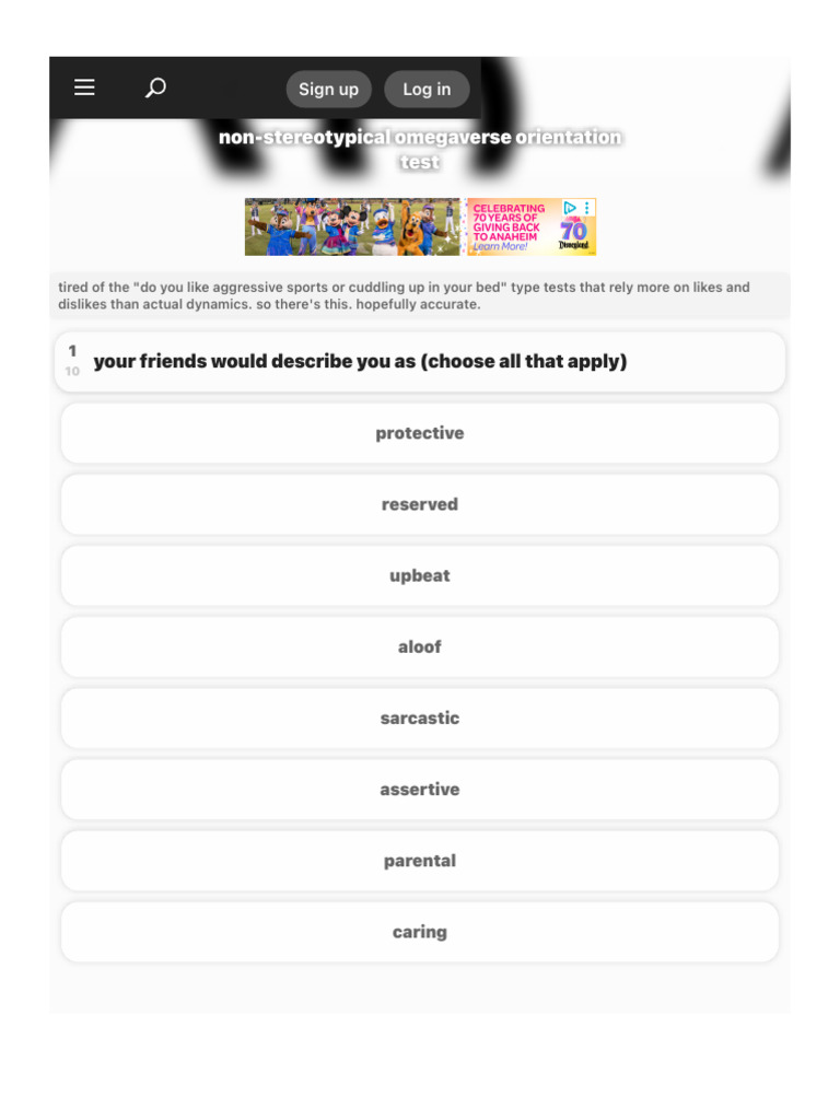 Non-Stereotypical Omegaverse Test | PDF