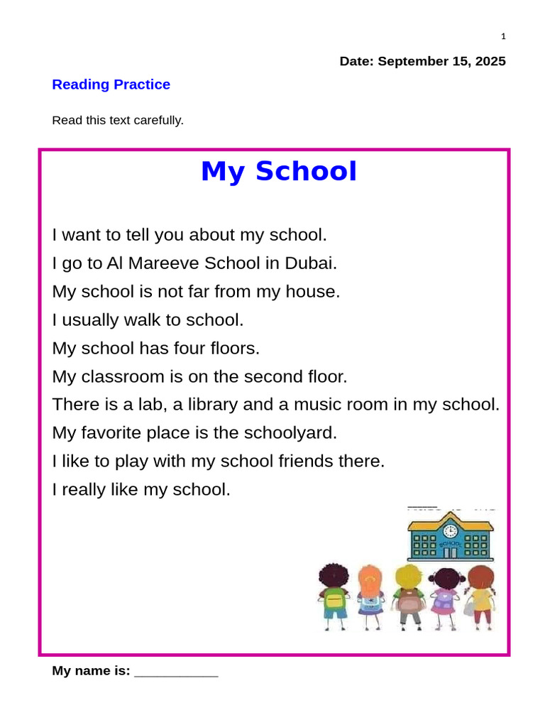 Online Lesson 9 - My School | PDF