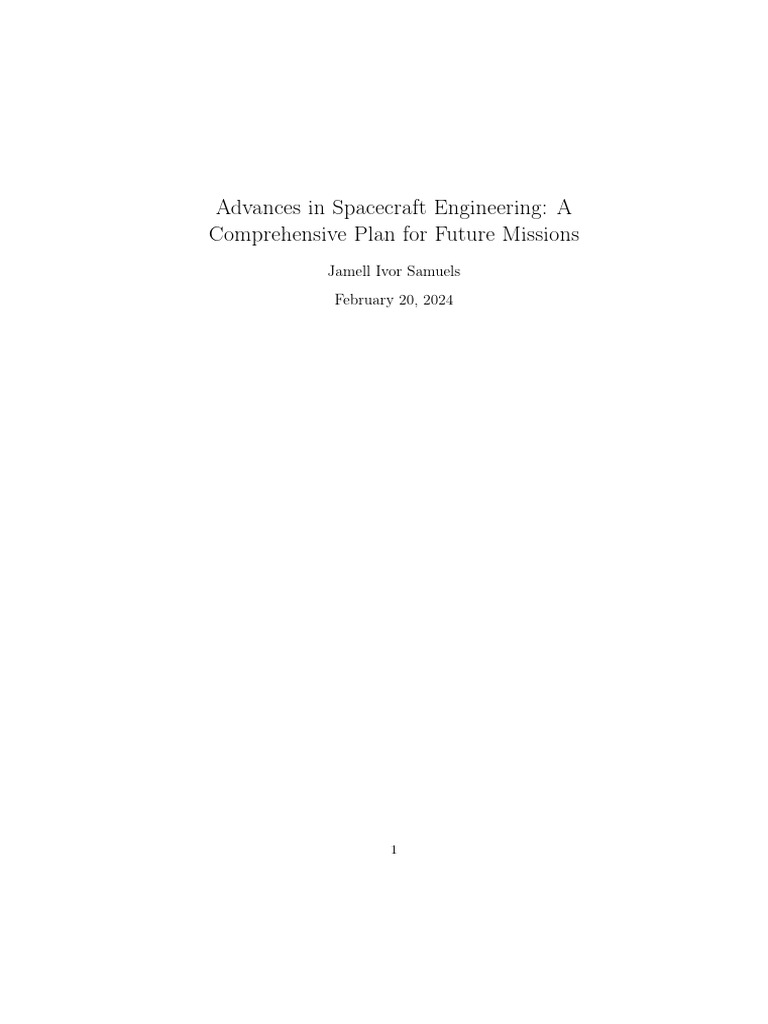 Future Spacecraft Engineering Advances | PDF | Spacecraft Propulsion ...