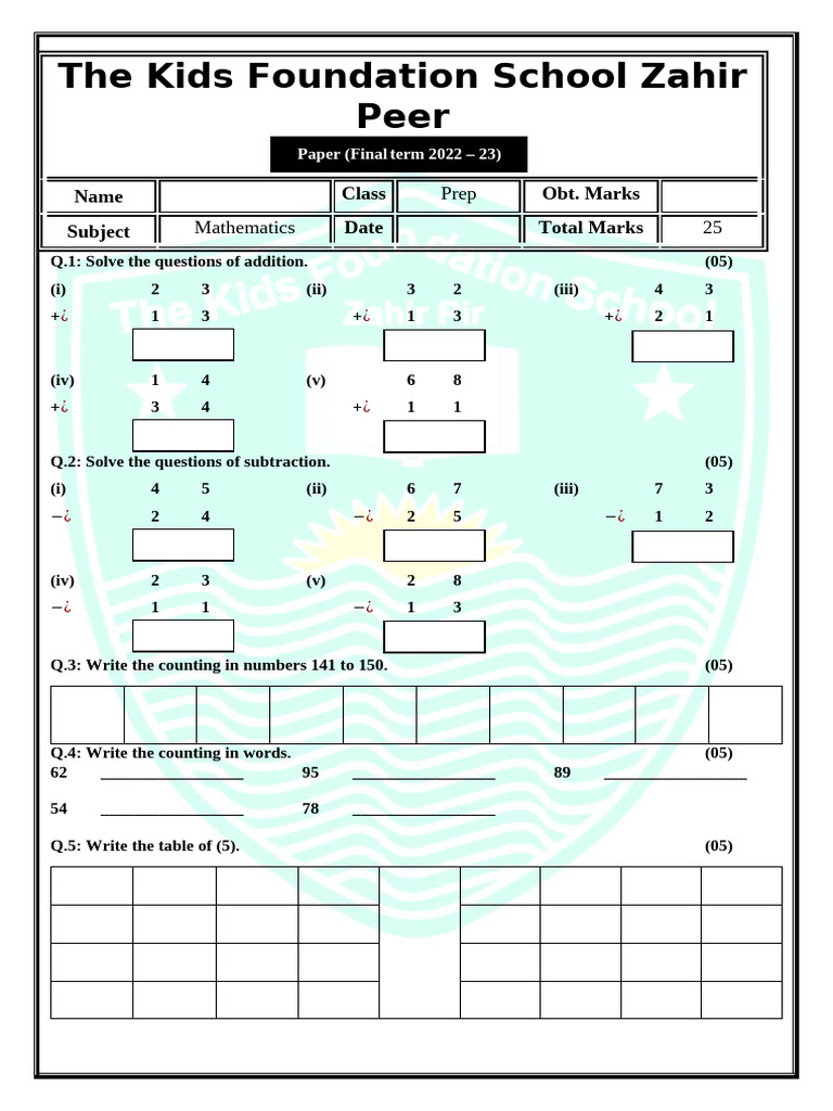 Addition and Subtraction Exercises for Kids | PDF