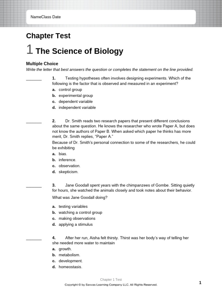 Biology Chapter Test Overview | PDF | Theory | Life