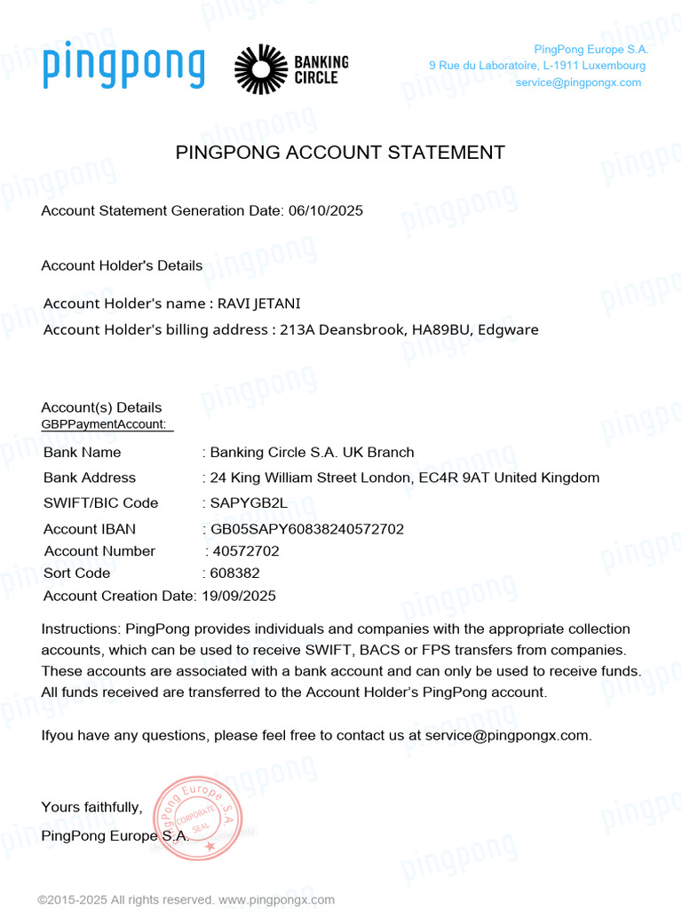 GBP Welcome Letter 40572702 PDF | PDF