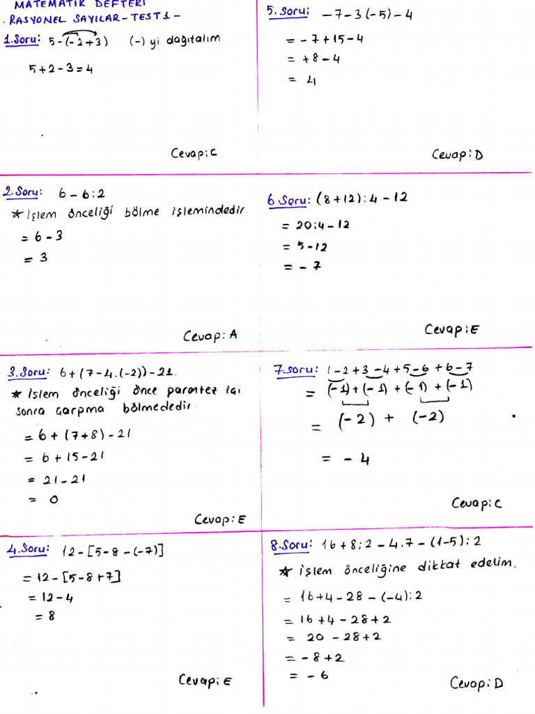 Rasyonel Sayilar | PDF
