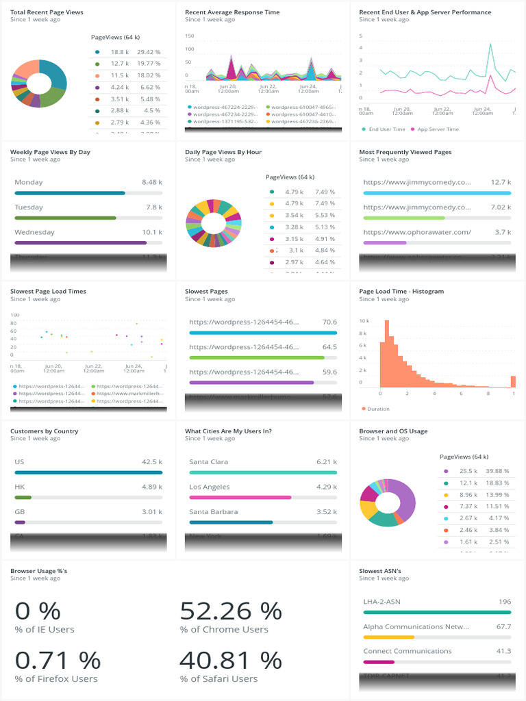 Weekly Website Performance Metrics | PDF | World Wide Web | Internet & Web