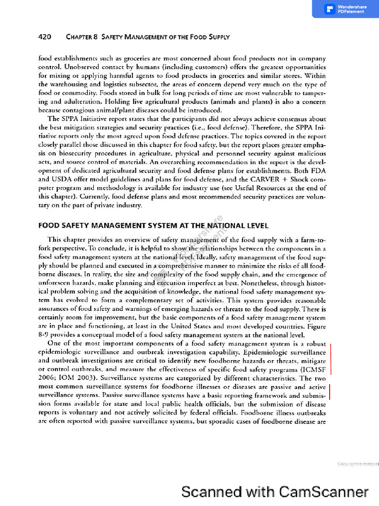 Food Safety Management System at The National Level | PDF