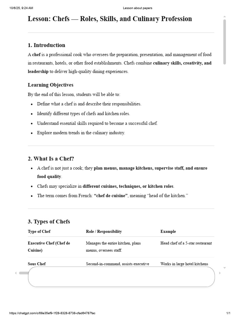Chefs | PDF