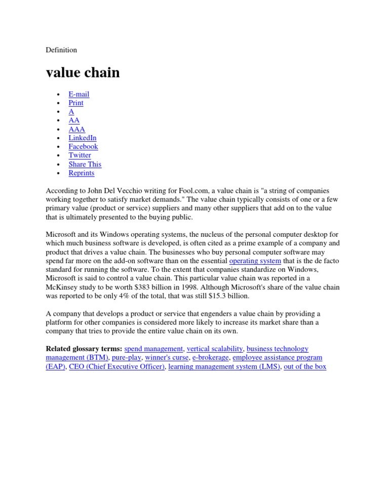 Understanding Value Chains in Business | PDF | Business | Finance ...