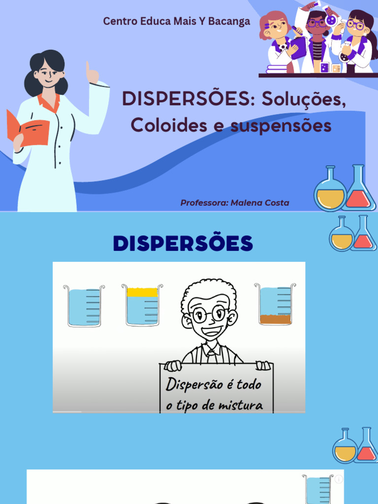 Dispersões: Soluções, Coloides e Suspensões | PDF | Mistura ...