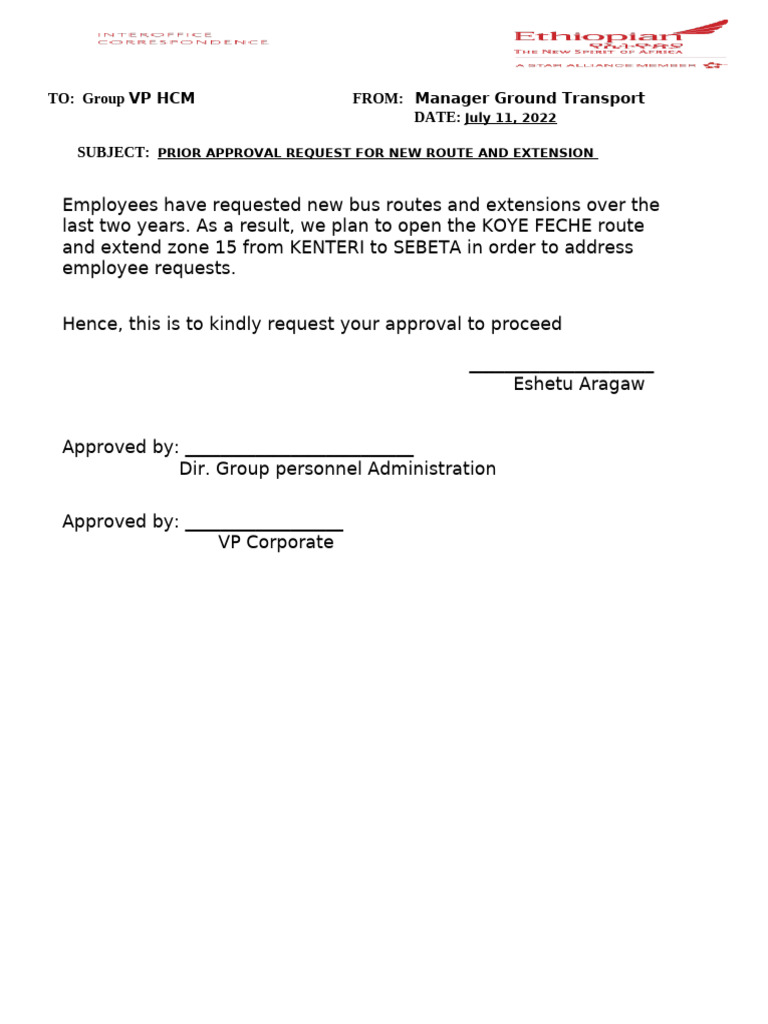 Route Extention and New Route Requst | PDF