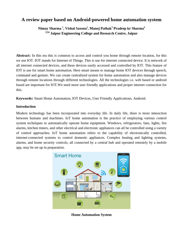 Android-Based Smart Home Automation System | PDF | Home Automation ...