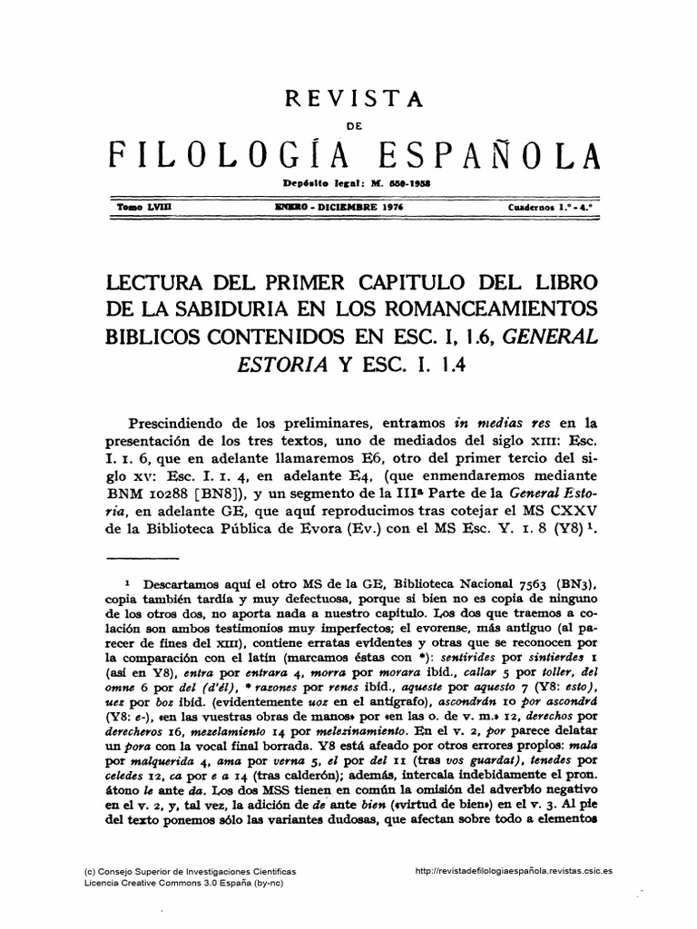 Lectura Del Primer Capitulo Del Libro de La Sabidu | PDF | Lingüística