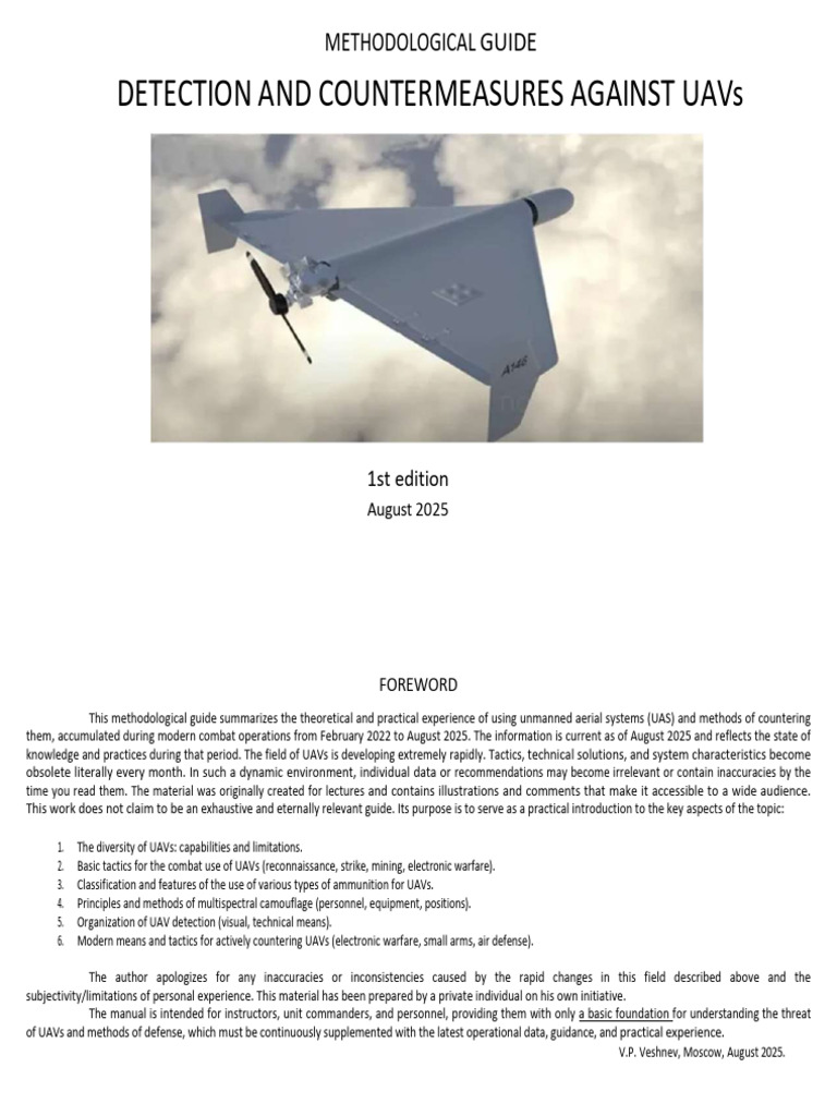 UAV Detection and Countermeasures Guide | PDF | Unmanned Aerial Vehicle ...