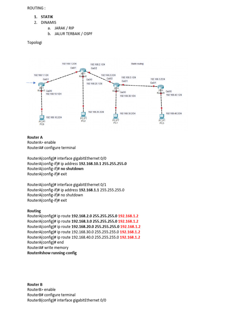 Konfigurasi Routing RIP dan OSPF | PDF | Router (Computing) | Networks