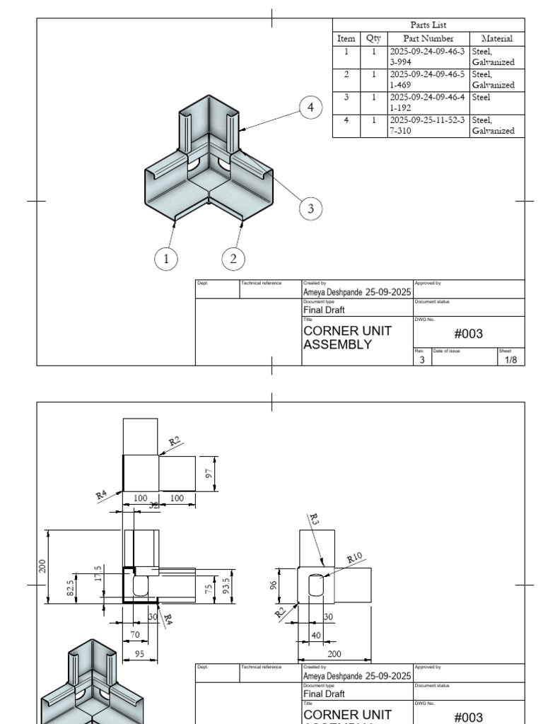 CORNER UNIT Drawing Final Draft | PDF