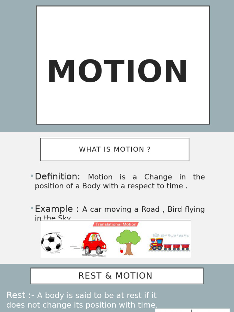 Understanding Motion: Key Concepts Explained | PDF