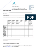 Verification of Subjects - 2012