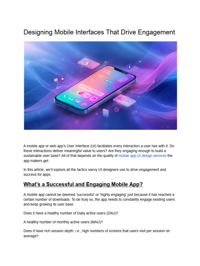 Mobile UI Design for User Engagement | PDF | Mobile App | User Interface