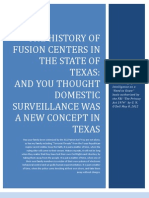 The History of Fusion Centers in the State of Texas