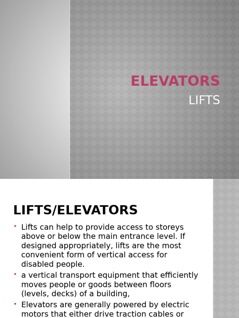 Elevators Pdf Elevator Manufactured Goods