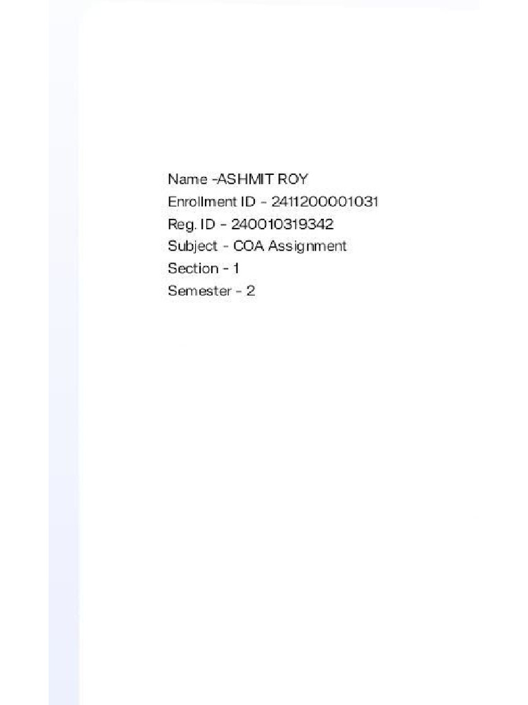 COA Assignment Roll-29 | PDF