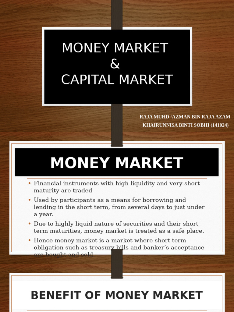 Money Market vs Capital Market Overview | PDF | Financial Markets ...