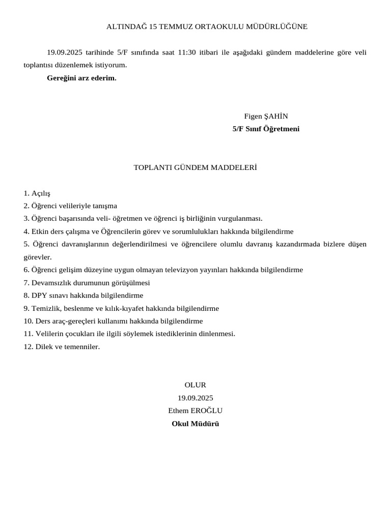 5 Sinif 1 Donem Veli Toplantisi Figen Sahin 17575963934 PDF — free download